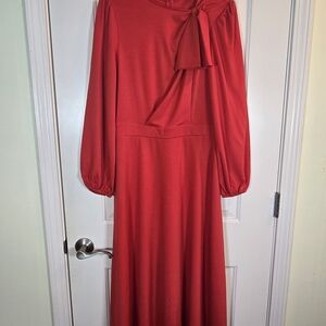 Chic Long Sleeve Red Dress